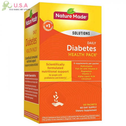 Thực Phẩm Bảo Vệ Sức Khỏe Điều Hòa Tiểu Đường Nature Made Diabetes Health Pack 60 Gói